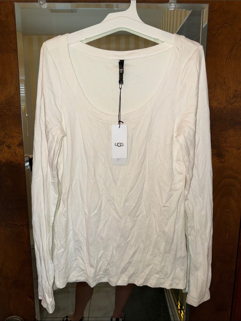 UGG Women's Long Sleeve Scoop Neck Top in Off-White